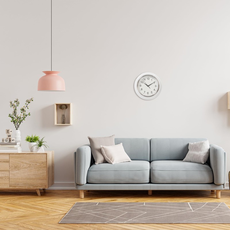 Kiera Grace Aster Wall Clock, 10", White