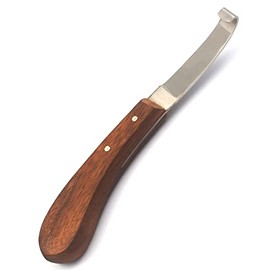 AAProTools Right-Handed Hoof Knife with Wooden Handle, Brown