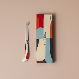 Dr.HOWS Victoria Cheese Knife Cutters for Block, Cheese Knife That Cuts All Cheese Types,Modern Designed, Clour Handles, Stainless Silverware Tableware