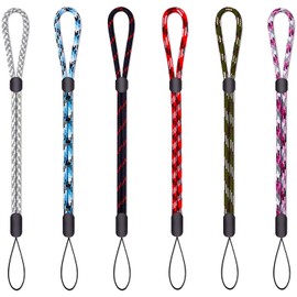 AIXUAN Hand Strap, AIXUAN Cell Phone Strap, Mascot Hand Strap, Short Adjuster, Length Adjustable, Hand Strap, Wrist Strap, Anti-Drop Prevention, Lost Prevention, For USB Memory, Mascot, Keys, Whistle, Set of 6, 6 Colors (Type 1)
