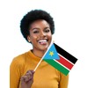 25 Packs Small South Sudan Flags on Handheld Stick，Miniature South