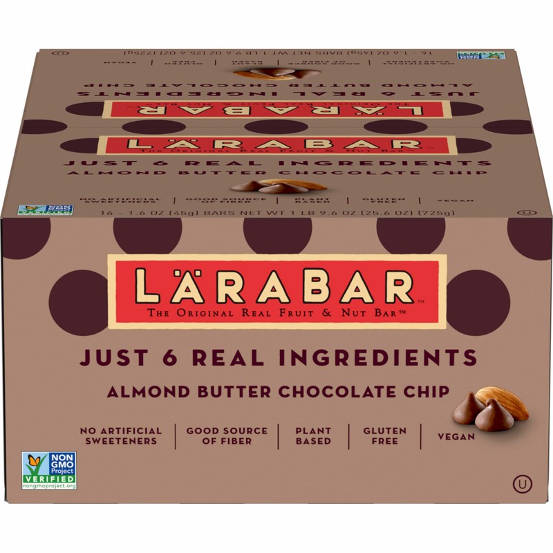 Larabar Almond Butter Chocolate Chip, Gluten Free Vegan Bars, 16