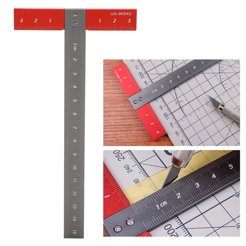 T Square Ruler Aluminum Alloy Accurate Scale Multifunctional Portable Woodworking