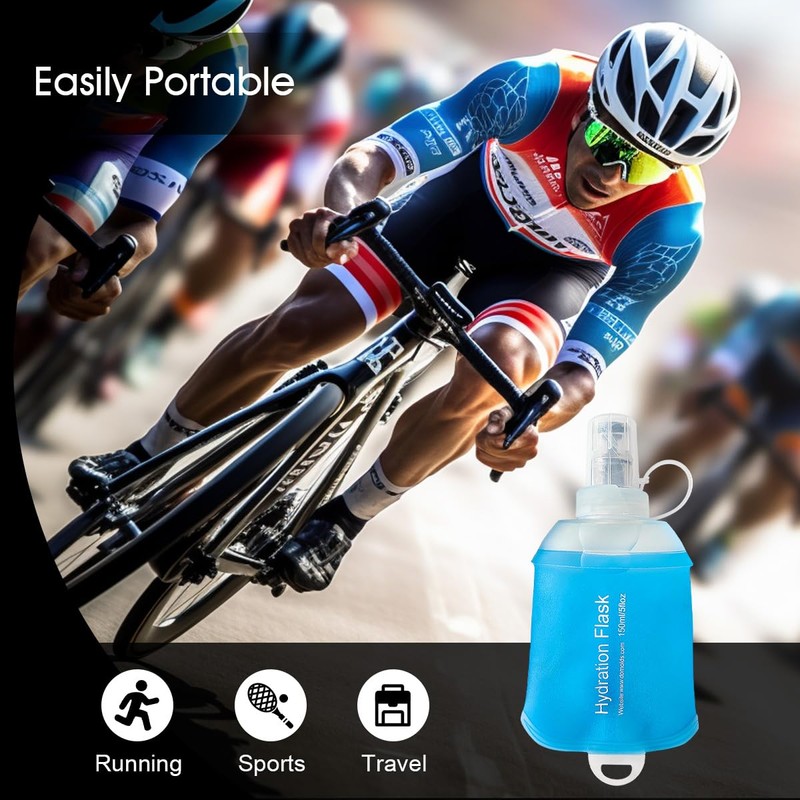 WILDREEDS 150ml Soft Flask, TPU Collapsible Soft Water Bottle for