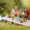 fashnix 4FT Plastic Folding Table HDPE Portable Picnic Table Outdoor