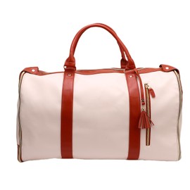 Keenso Rolling Duffle Bag with Wheels, Leather 40L Large Capacity Carry on Travel Bag with Detachable Trolley for Shopping and Outdoor Activities (Beige)