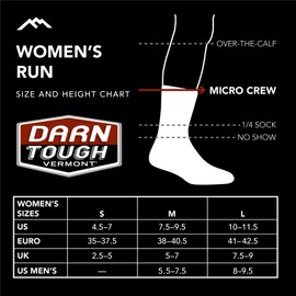 Darn Tough Women's Prism Micro Crew Lightweight Running Sock (Style 1115) - Black, Large
