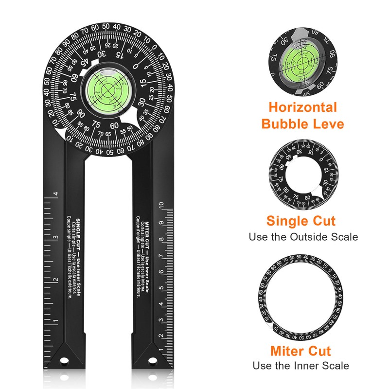 Miter Saw Protractor Angle Finder Gauge Laser Scale for Carpenters