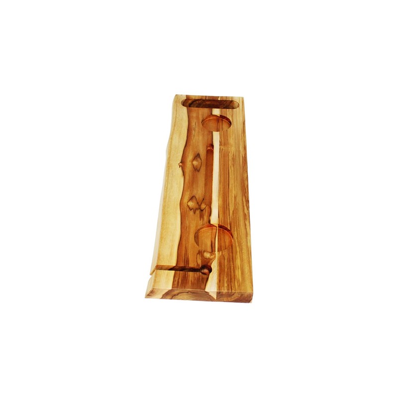 EcoDecors Eleganto 30" Live Edge Solid Teak Bath Caddy Tray
