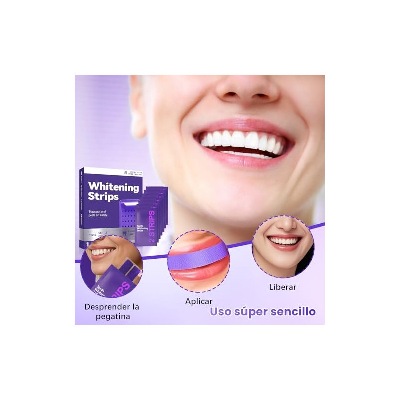 Purple Teeth Whitening Strips Pack Cajas Tabletas Tiras Blanqueadoras Dientes