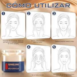Crema para arrugas Qingling, crema reafirmante y antiarrugas con polipptidos, humectante antienvejecimiento para reafirmar el rostro (2 piezas)