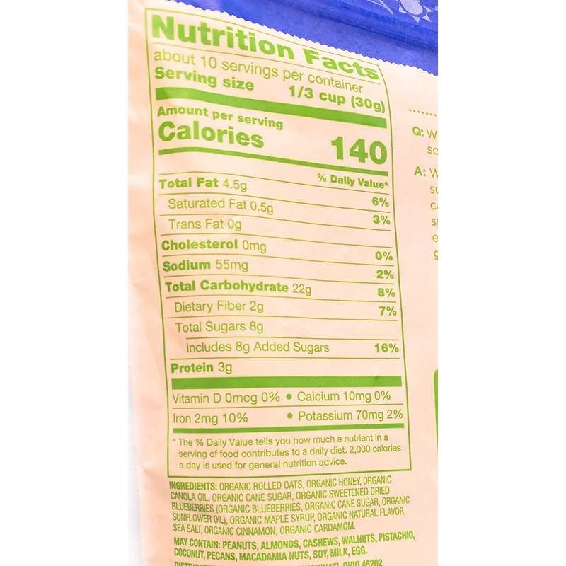 Simple Truth Organic Blueberry Oats & Honey Granola Clusters 11