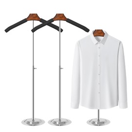 Eunika 2 Pack Adjustable T Shirt Display Flexible Shoulder Stand, Portable Metal Shirt Rack Display Stand Garment Coat Holder for Clothing Garment Coat Retail Vendor, Cloakroom,17-31.5 Inch