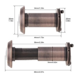 HOJLKLD Door Viewer Peephole, Solid Brass 200-degree Door Viewer, Peephole with Privacy Cover for 1-3/8" to 2-1/6" Doors (Oil Rubbed Bronze)