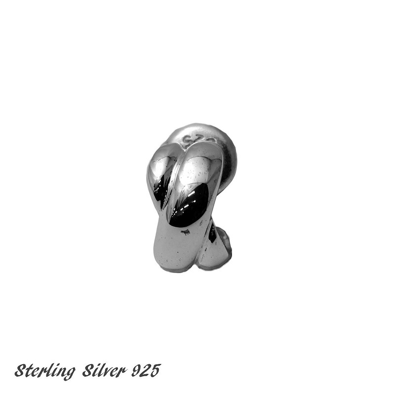 STERLING SILVER 925 AMTHHPS-010 Sterling Silver 925 Earrings, Hoop Earrings,