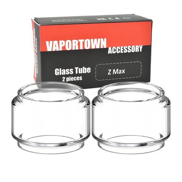 Vaportown Replacement Glass Compatible with GeekVape Zeus Z Max Evaporator Glass Bulb Pyrex Replacement for Geekvape Z Max Bubble Glass Tank (Pack of 2)