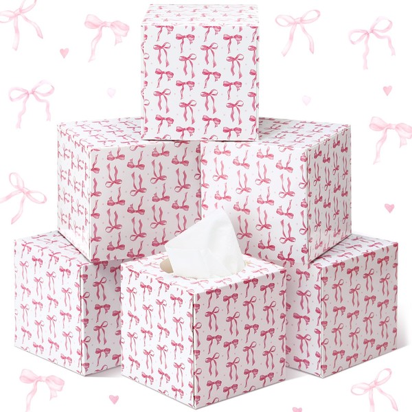 Marsui 6 Pcs Tissue Cube Boxes 2 Ply Facial Paper