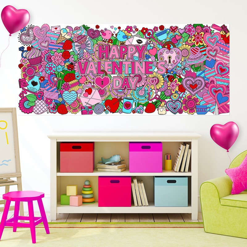 BZaber Jumbo Valentine Mandala Coloring Poster