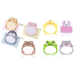 8Packs Multicolor Pads Cute Animal Shaped Sticky Notes Cute Patterns,Kawaii Self-Sticky Notes Memo Pad for School Office Home Students Roommates Tab Gifts,Self-Stick Notes,Notebooks and Writing Pads
