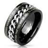 Isaiah 54:17 & Ephesians 6:11 Black Stainless Steel Spinner Ring