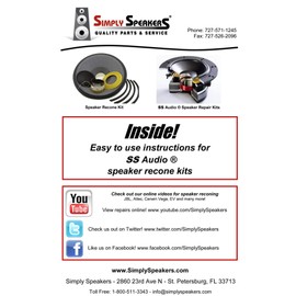 SS Audio Recone Kit for 15 Inch Cerwin Vega 153EH, 8 Ohms, RK-CV153EH