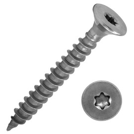 Chipboard Screws with Countersunk Head and Torx Drive (TX) Made of A2 / VA2 Stainless Steel | Full Thread | Wood Screw | Wood Screw | Universal Screw | 6.0 x 45 mm, Pack of 50