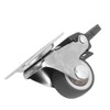 4Pcs Small Caster Wheels 1in Diameter Steel Rubber Rotating Locking
