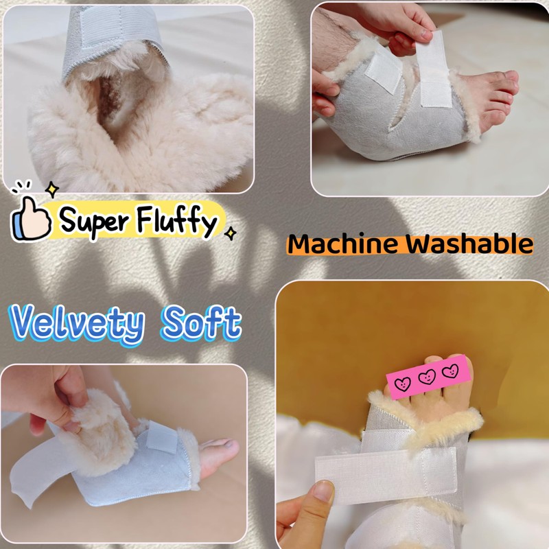 ALLZSMOOTHLY Genuine Sheepskin Heel Protector,100% Australian Merino Sheepskin Ankle Protectors,