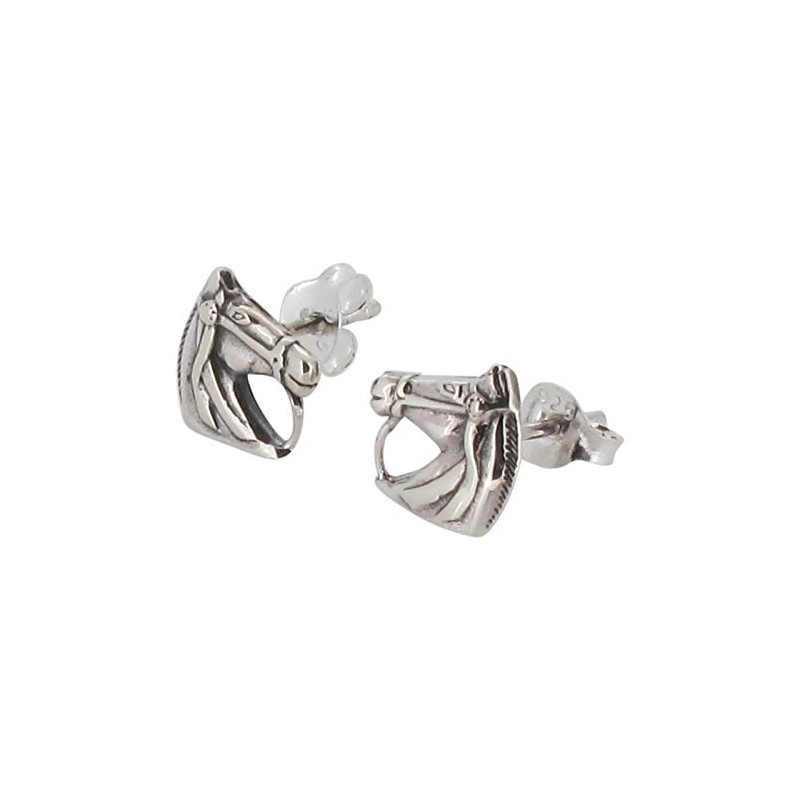 Touch Jewellery 925 Sterling Silver Horse Head Stud Earrings