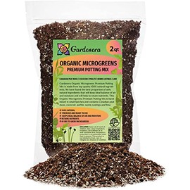 100% Natural Organic Microgreens Premium Potting Mix by Gardenera: Ideal Balance of Air, Moisture, and Nutrients - 2 Quart