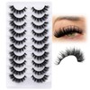 False Eyelashes Fluffy Cat-Eye Look Wispy Lashes 3D Volume Natural