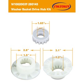 2 Pack 280145 W10820039 Washer Hub Kit Compatible Whirlpool Mayta-g Washer Basket Drive Hub Replacement Part,Replaces 1200151, AP5985205, 8545948, 8545953, AH1485595,W10118114