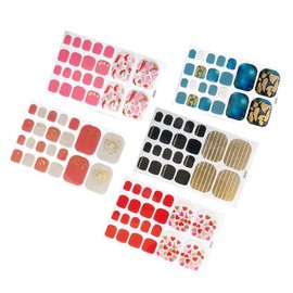 Baluue 5 Sheets Toe Nail Art Stickers Stickers for Women Creative Patterns Random Style