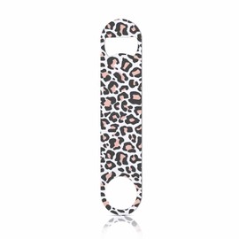 TASDANA Leopard Fur Pattern Stainless Steel Bottle Opener Beige Whild Leopard Print Stylish Animal Skin Texture Flat Beer Bottle Opener Keychain for Home Kitchen Bar Restaurant Party Birthday Gift