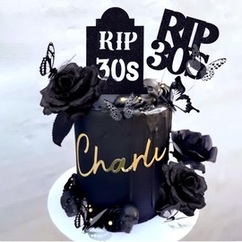 JeVenis Rip to My 30s - Decoración de cumpleaños gótica de los años 30 para decoración de cumpleaños de los treinta, regalo de 40 cumpleaños para la muerte a mis 30 años funeral My Youth 40 cumpleaños