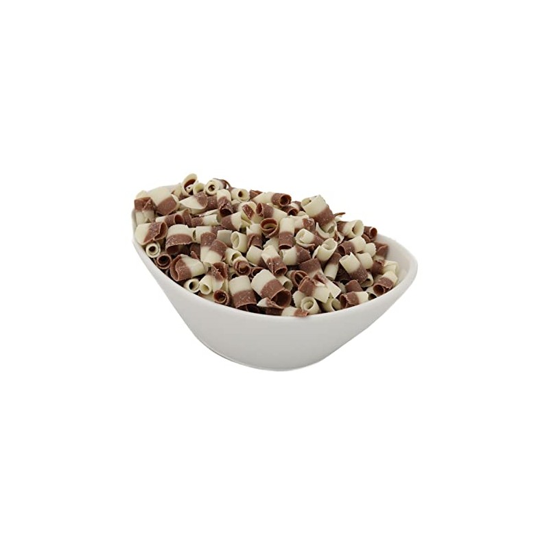 Striped Chocolate Curls Topping, OliveNation Milk & White Chocolate Curls,
