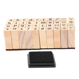 Tofficu 1 Set Decorative Wooden Stamps for Journals Scrapbooking Crafting DIY Alphabet Stamps for Family Activities and Creative Projects