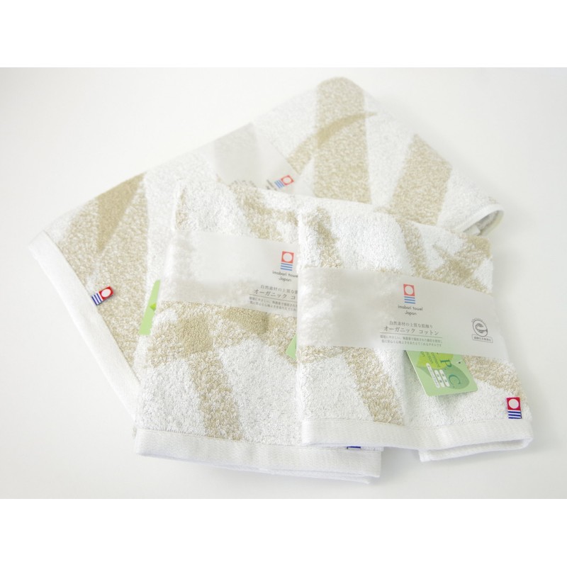 丸山タオル(Maruyama Towel) 今治タオル ハンドタオル オーガニック コットン リボン グリーン 約34×36cm