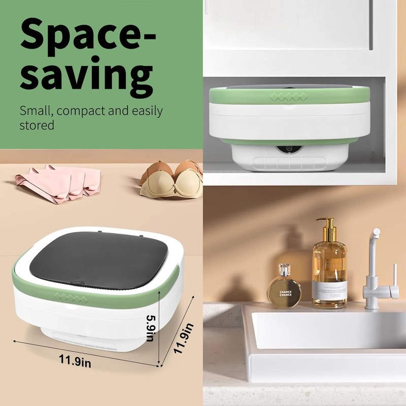 Portable Mini Washing Machine, 16L Upgraded with Spin Basket Laundry