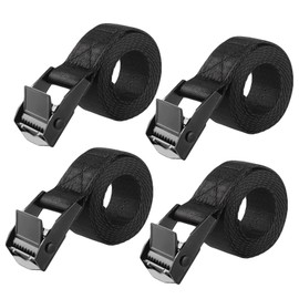 SHUBEIEUMI Tie Down Straps, 4 Pack Straps with Buckles, 2cm x 100cm Adjustable Cargo Straps Ratchet Straps, Ratchet Straps for Motorcycle, Cargo, Trucks, Trailer, Luggage (Black)