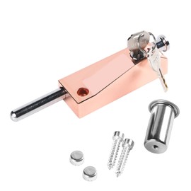 Multi-Purpose Door Bolt, Garage Door Lock, Gate Bolt Lock, Shed Lock, Universal Door Lock, Supplied with 2 Keys, for Internal and External Use, Rose Gold