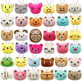XIPEGPA - Juego de 36 juguetes de peluche de animales pequeños, llavero de peluche para regalos de fiesta, llavero para bolsa de regalo, regalo de huevos de Pascua, carnaval, fiesta de cumpleaños,