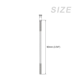 METALLIXITY Pack of 5 Double-Sided Stud Screws M4 90 mm 304 Stainless Steel Rod Screw for Household