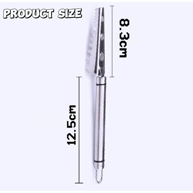 Fish scale scraper with 304 stainless steel serrations, fish scale