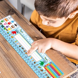 MoShining Name Plates 36 Pack, Large Premium Paper Sticker Name Tags, Classroom Supplies, Alphabet & Number Reference, Early Learning Skills, Multicolored