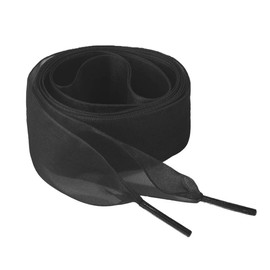 Allegra K Laces, Transparent, Clear, Ribbon, Flat Laces, Stylish, Width 1.0 inches (2.5 cm), 2 Pairs, Black