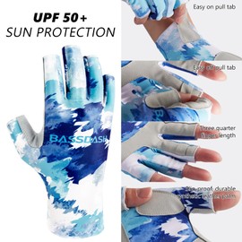 BASSDASH ALTIMATE UPF 50+ Women’s Fishing Gloves UV Sun Protection Fingerless Gloves for Kayaking Paddling Hiking Cycling Driving Shooting Training