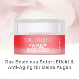 YOUTHLIFT All in One Cooling Eye Gel Cream (15ml) - Cooling Eye Cream with Instant Effect & Long-Term Effect Against Wrinkles, Activates Collagen Synthesis, Anti-Ageing Eye Care with Caffeine