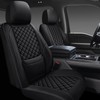 WENNFOUR Full Coverage Black Leather Car Seat Covers Full Set