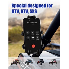 ZIDIYORUO UTV Phone Holder, Aluminum Alloy Heavy Duty Cell Phone Mount for UTV/SXS,360° Adjustable Mounting Bracket Fits 1.75”-2” Roll Cage, 8 Claws Tightly Hold iPhones or 4.7”-7.1" Devices